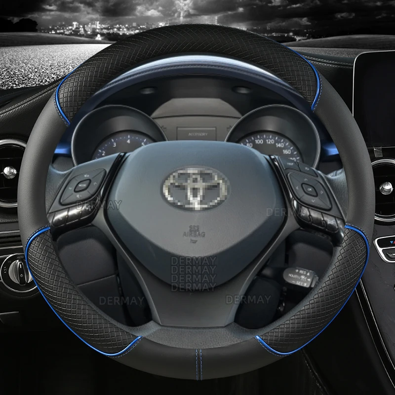 

Для Toyota CHR C-HR автомобильный чехол на руль из искусственной кожи, нескользящие автомобильные аксессуары, быстрая доставка
