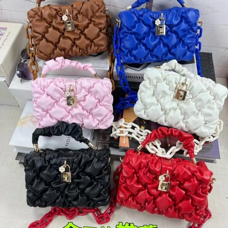 Ladies High Quality Leather Shoulder Bags For Women Long Chain Shoulder Bags Handbags For Women 2023 Designer Luxury Crossbody