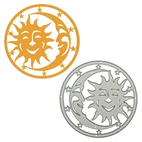 vintage european style sun moon with face pattern metal cutting dies scrapbooking embossing craft paper paper cutter mold