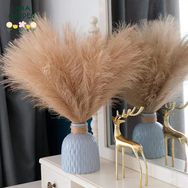 

5pcs Artificial Flowers Pampas Bouquet for Home Decor Room Accessories Fake Simulation Reed Grass Wedding Party Table Decoration