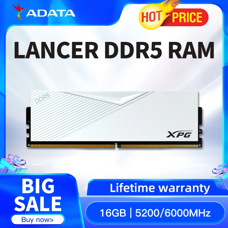 

ADATA XPG LANCER DDR5 DRAM Module 16G 32G 5200MHZ 5600MHZ 6000Mhz Memoria Ram ddr5 PC Desktop RAM U-DIMM 16GB 32GB Card New