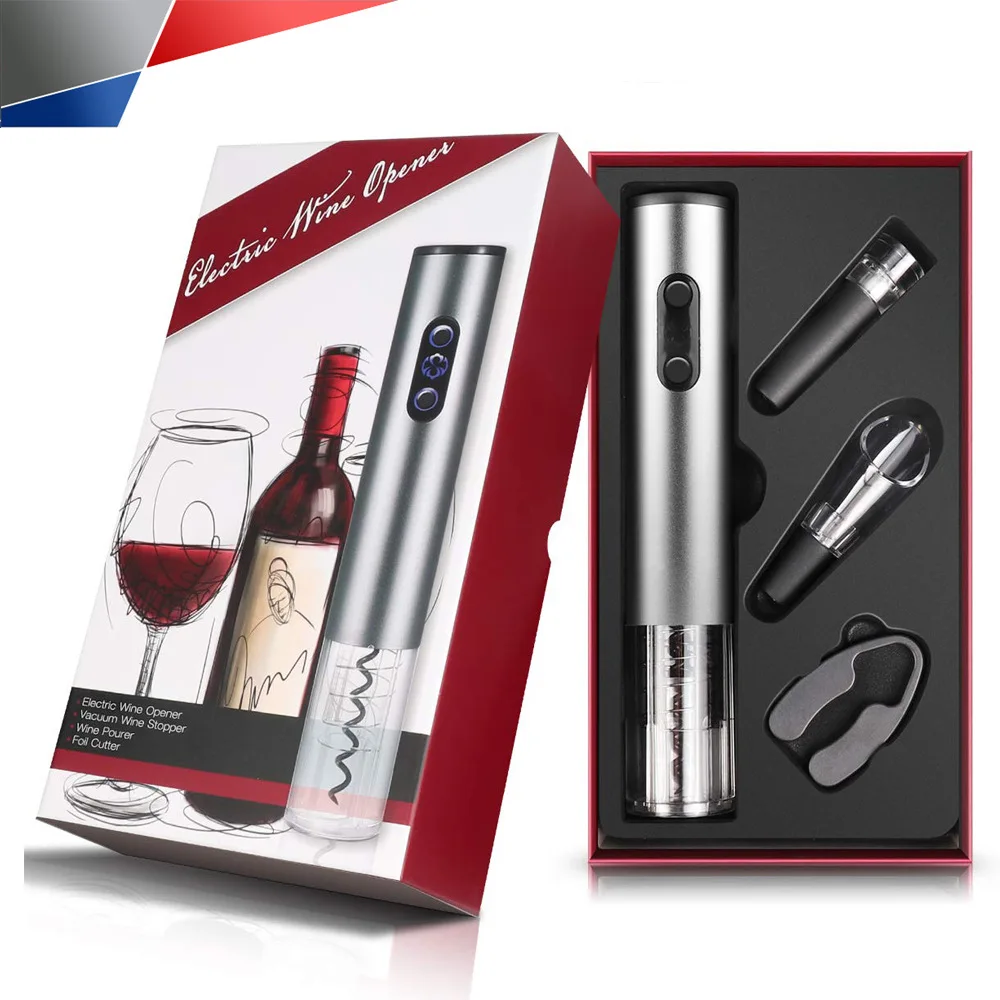 

Электрическая открывалка для бутылок вина Saca Rolhas De Wine, популярный набор, умная сухая батарея, красная, четыре штуки