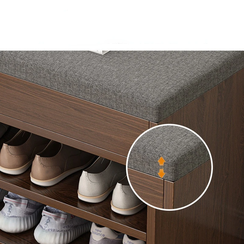Экономичный Деревянный шкафчик для обуви с подушкой простой органайзер хранения