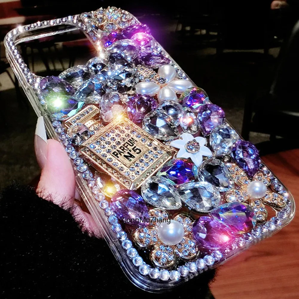 Роскошный Фиолетовый чехол со стразами на заказ для Nokia 6 3 5 4 2 1 8 7 Plus
