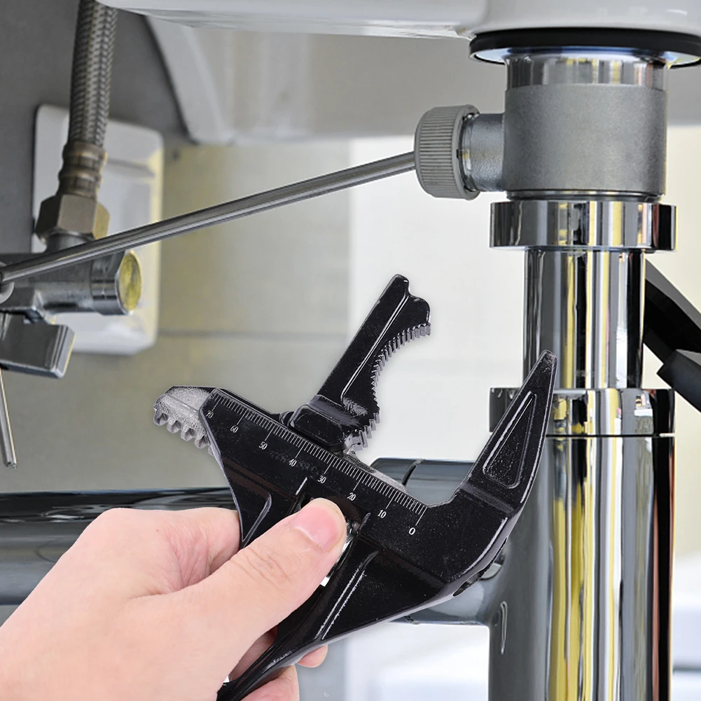 

Multifunctionele Verstelbare Moersleutel Aluminium Grote Open Sleutel Universele Spanner Repair Tool Voor Water Pijp Schroef Bad