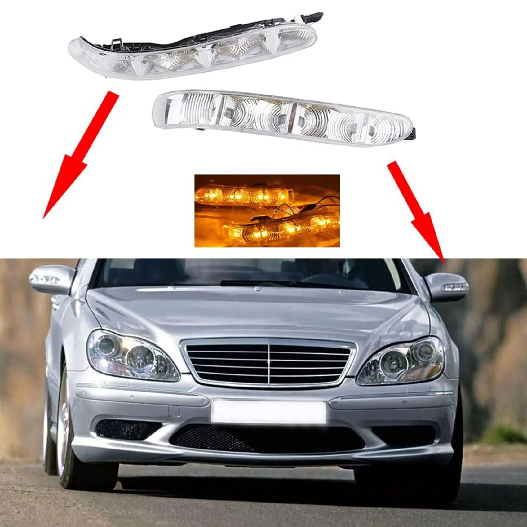 

Car Side Mirror Turn Signal Light Blinker Lamp for Mercedes-Benz W220 W215 S CL Class CL500 S500 S600 2003-2006