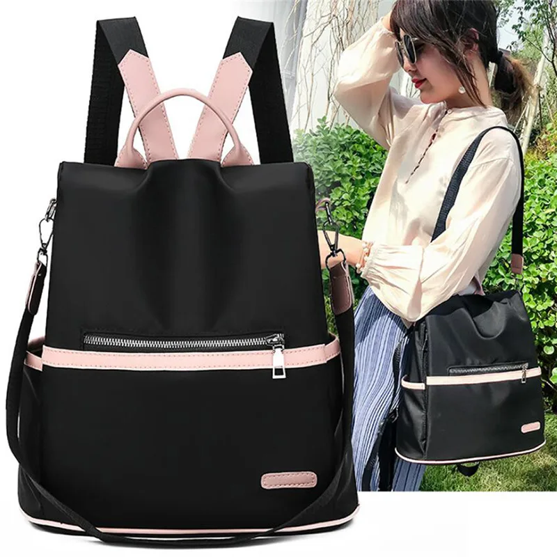 

2023 Casual Oxford Backpack Women Black Waterproof Nylon School Bags for Teenage Girls High Quality Fashion Travel Tote Packbag