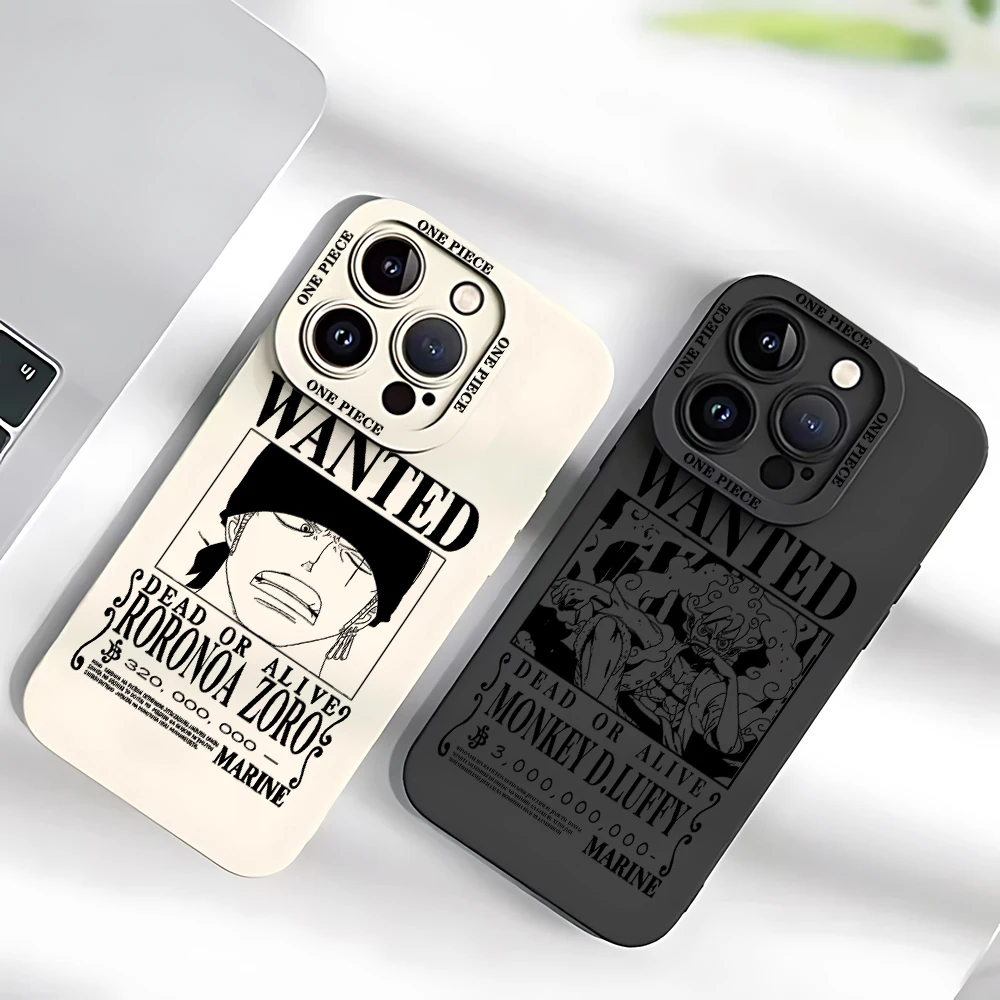 Silicone Pupil Full Screen Phone Case For-One Pieces Luffy Zoro Shanks Sabo iPhone 16 15 14 13 12 11 XR Xs SE2 Plus Pro Max Mini