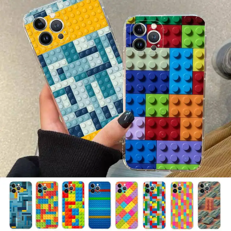 

POP MART L-Lego blocks Phone Case For iPhone 14 11 12 13 Mini Pro XS Max Cover 6 7 8 Plus X XR SE 2020 Funda Shell