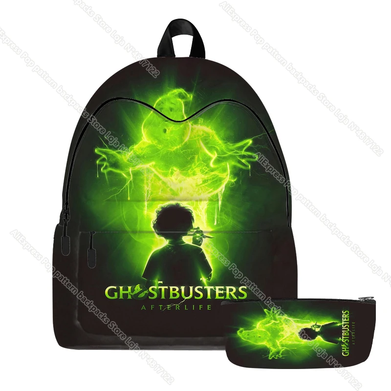 2pcs Ghostbusters Afterlife Backpack Hot Movie Oxford Waterproof Cartoon Boys Girls Children Teenager Schoolbag Mochila