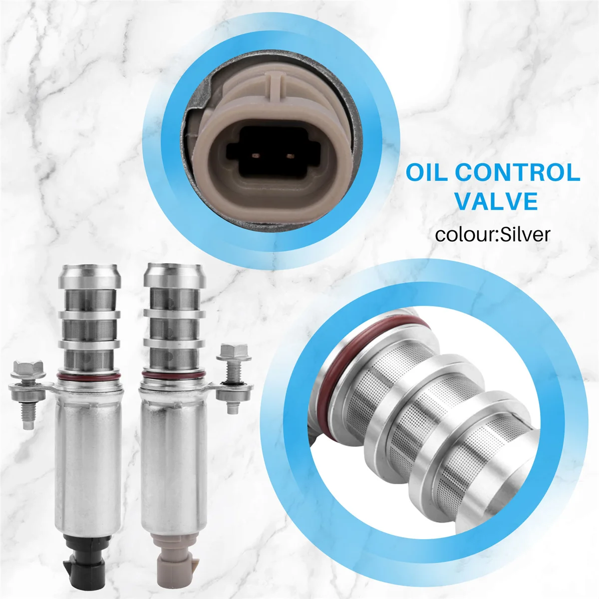 

Intake & Exhaust Camshaft Position Actuator Solenoid Valve VVT Control Valve Kit Replace 12655420 12655421 for GM Chevy Buick