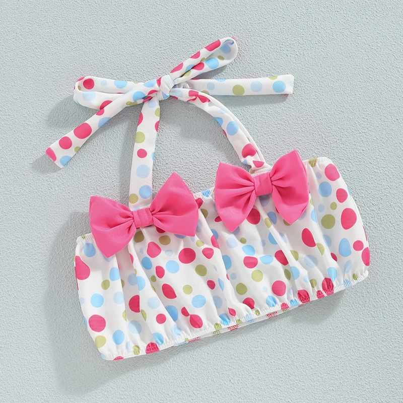 Комплект бикини для маленьких девочек купальный костюм из 4 предметов с лямкой на