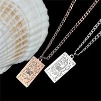 new high quality constellation scorpio necklace for women men retro square pendant cuban chain stainless steel necklaces fashion