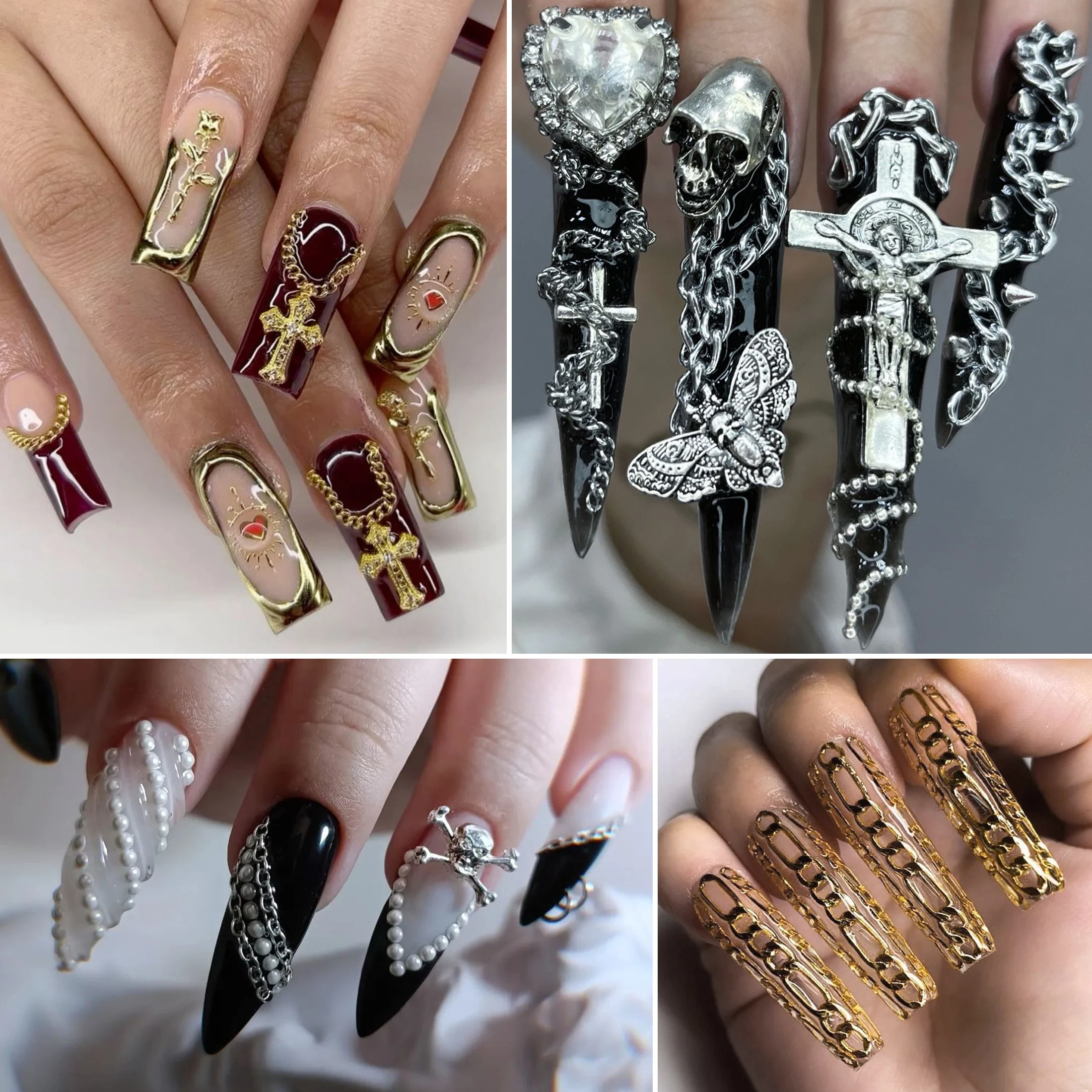 Металлическая цепочка для ногтей 12 Ячеек