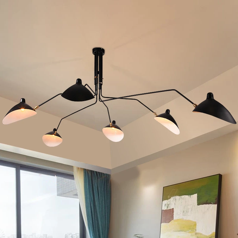 

Nordic Multi 3/6heads Ceiling Pandent Lights for Living Room Bedroom Black Led Ceiling Chandelier Luminaire Home Decor