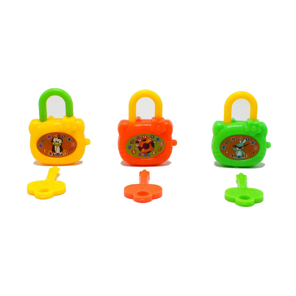 

2Pcs/lot Plastic Cartoon Children With Keys Toy Locks Notebook Lock Gift toys For Kids Colorful Birthday Toy