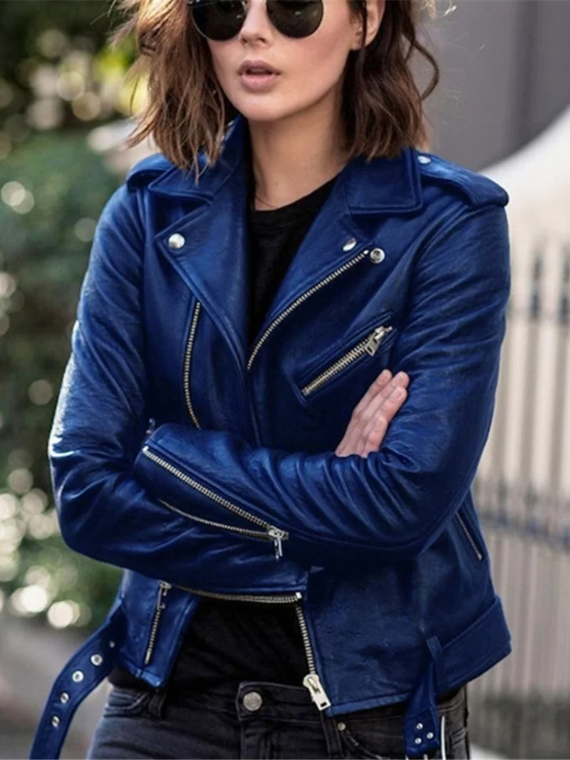 2022 new leather coat women's jacket autumn short spring Korean PU motorcycle suit slim fit popular winter leather jacket