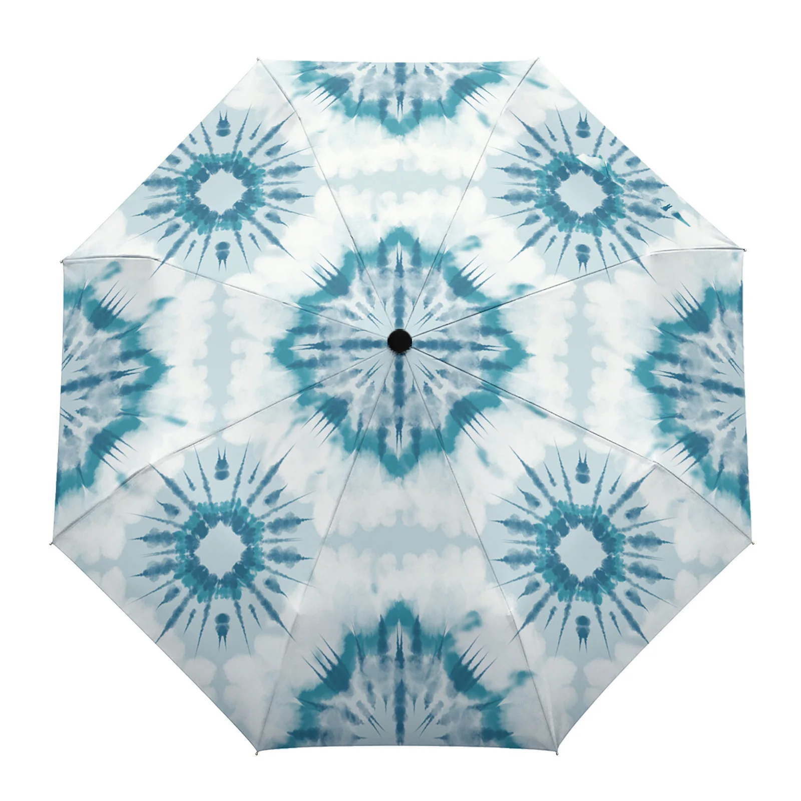 

Boho Ethnic Geometric Tie Dye Summer Umbrella for Travel Outdoor Male Female Rain Umbrella Fully-automatic Printed Umbrella