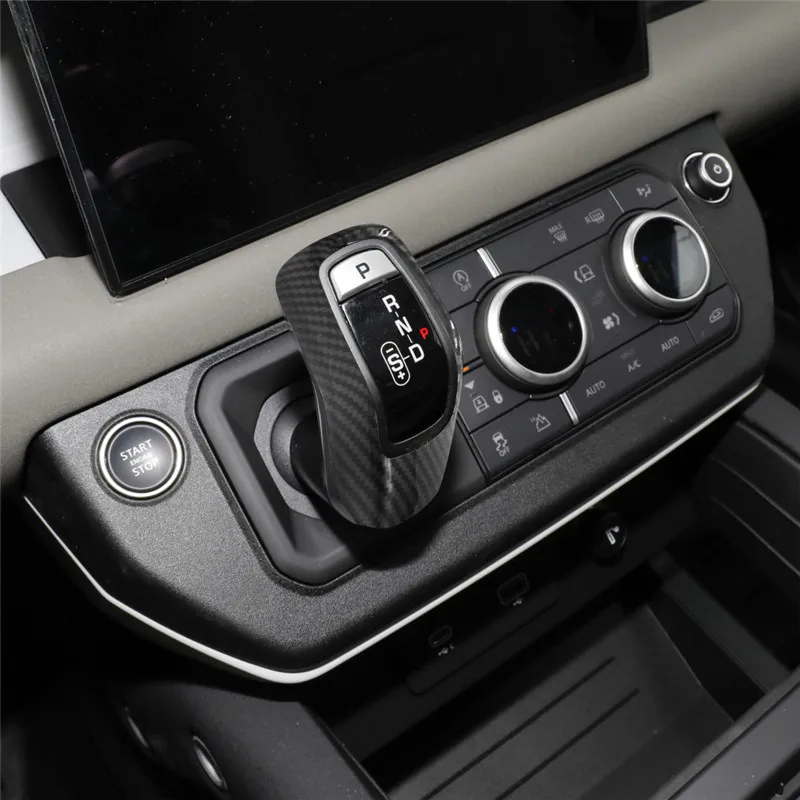 

Car Accessories Gear Shift Knob Head Collars For Land Rover Range Rover Sport 2014-2017 ABS Carbon Fiber Texture Cover Trim