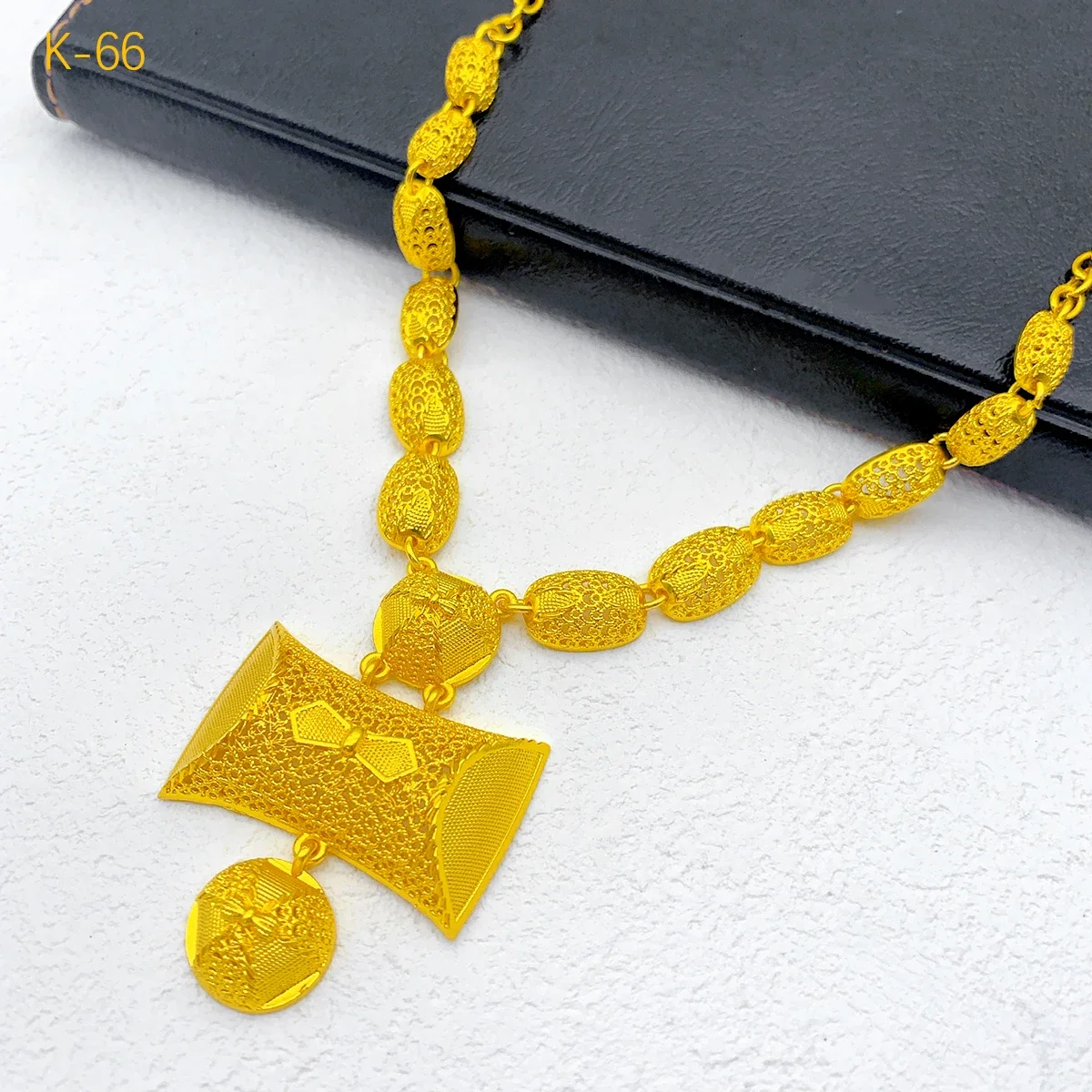 ANIID Индийский Дубай Роскошные 24-каратные позолоченные ожерелья и серьги