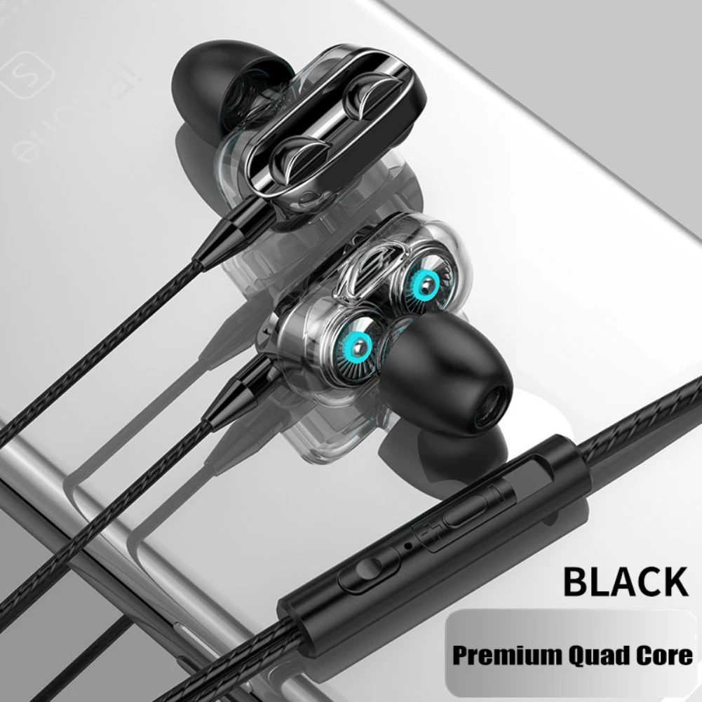 With Microphone Earphone With Mic Wired Headset Stereo Noise Reduction Tws Wireless Headphones Wired Earbuds Bass Sports Earbuds