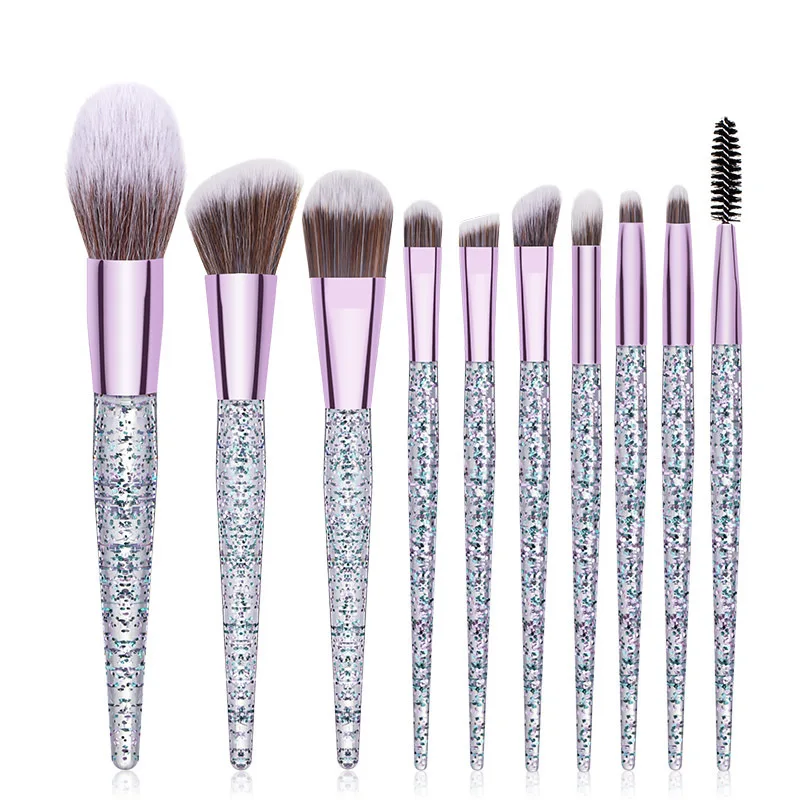 

Makeup Brush Set, 10 Pieces Professional Makeup Brushes Plastic Handle Cosmetics Brushes Foundation Face Eye Make up Brushes Kit