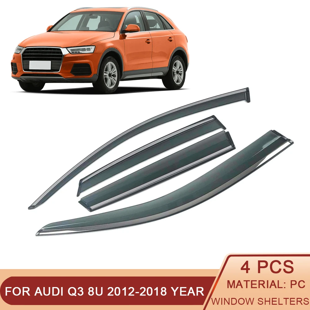 

For Audi Q3 8U 2011-2018 Car Window Sun Rain Shade Visors Shield Shelter Protector Cover Trim Frame Sticker Exterior Accessories