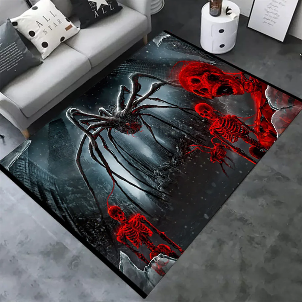 

Halloween Spider Carpet 3D Printed Horror Doormat Trick or Treat Rug Living Room Bedroom Hallway Non-Slip Rugs Gift Home Decor