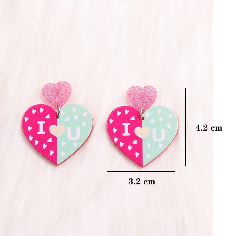 Новые серьги для влюбленных на День святого Валентина индивидуальные акриловые