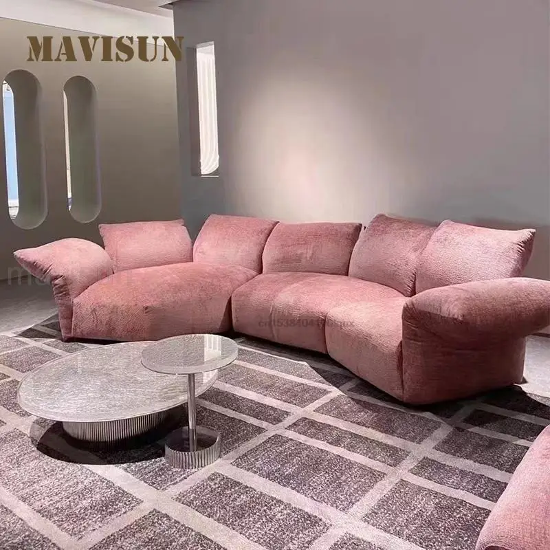 

Nordic Style Living Room Sofas For Villa High-End Furniture Chenille Fabric Standand Couch Luxury Multi-Module Sofa Combination