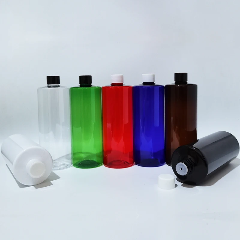 

Черная пластиковая бутылка для эфирного масла 14 шт./лот 500 мл с белой/черной/прозрачной закручивающейся крышкой контейнер для косметики с тонером гель для душа