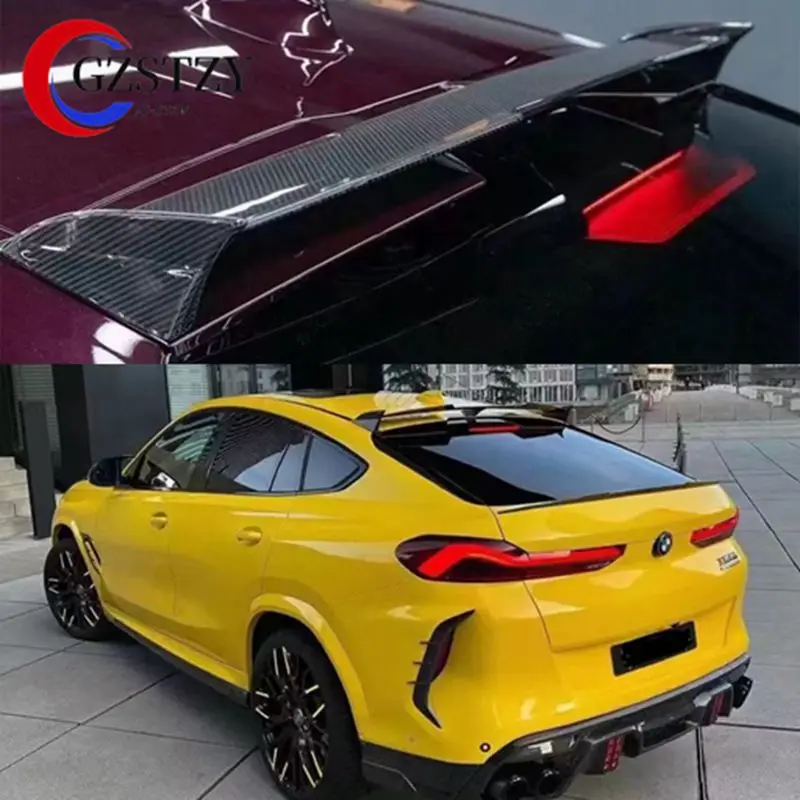 Для BMW X6 G06 2019 2020 2021 2022 из настоящего углеродного волокна задний багажник спойлер