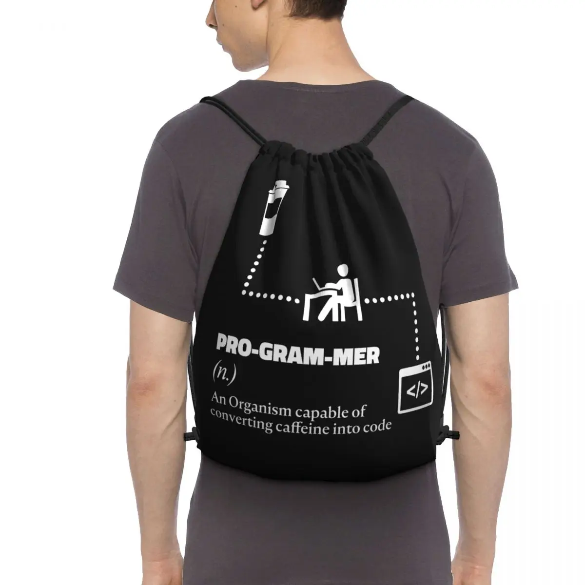 Блок-схема программатора C # Java питон оракул Html Сумки на шнурке для спортзала