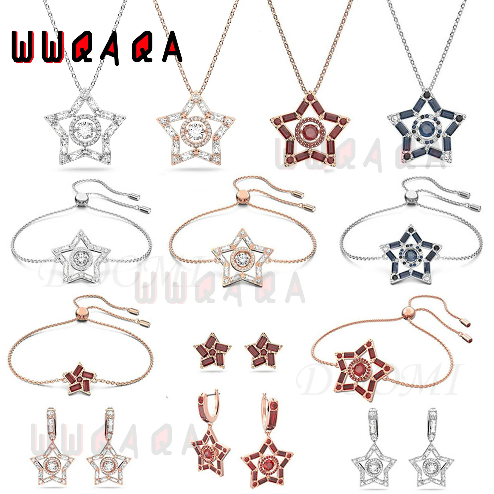 

SWA 2022 New Fashion Jewelry Exquisite Star Beating Heart Charm Ladies Necklace Earring Bracelet High Quality Jewelry Set