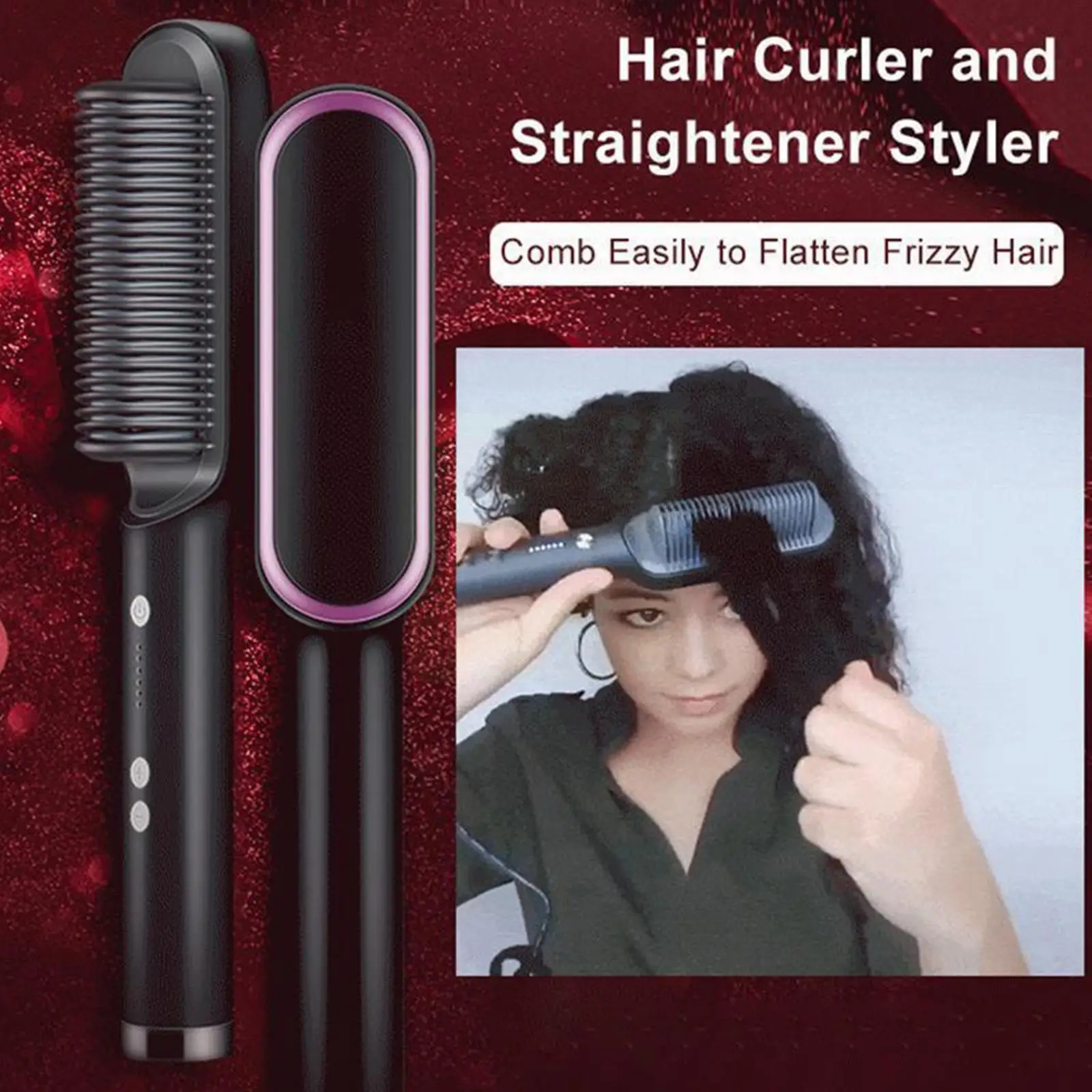 

Multi-function Straightener Straightener Brush Electric Hair Heater Straightener Fast Curling Tool Iron Styling N5Y1