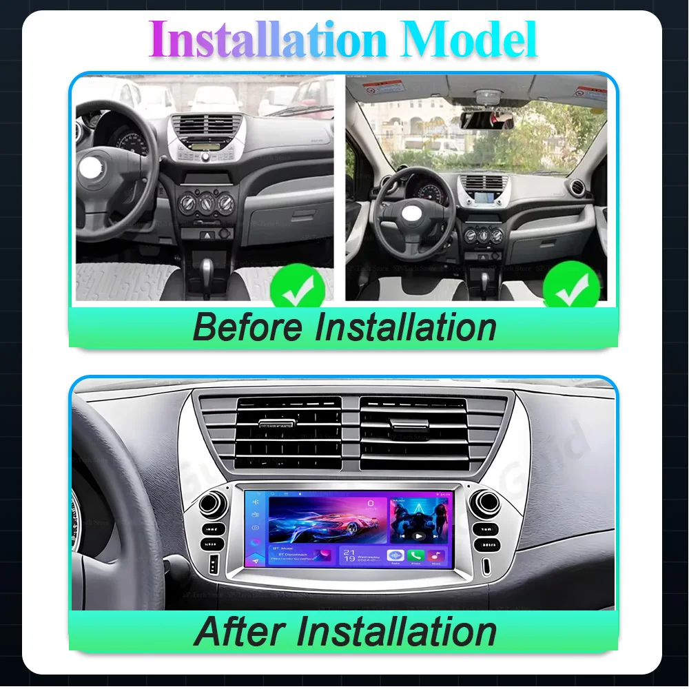 Фото 7-дюймовое автомобильное радио для Suzuki Alto Nissan Pixo 2009-2016, Android 16, стерео головное устройство, мультимедийный видеоплеер, GPS-навигация, 8-ядерный процессор, 2din. №2