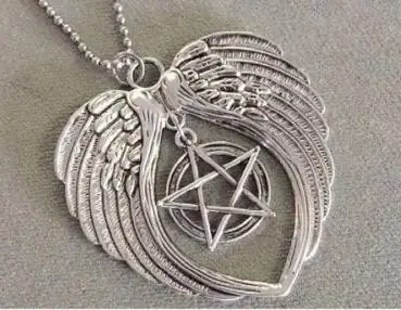 Винтажный Готический Сверхъестественный Пентаграммы Большие Крылья Ангела Крест Звезда Сердце Ожерелье Подвеска Для Женщин Хип-хоп Ювелирные Изделия Бижутерия Подарок.