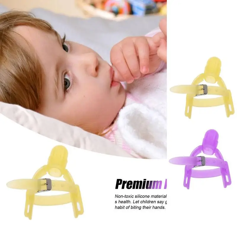 

Защита от всасывания большого пальца, устройство для всасывания пальцев для детей, Регулируемый силиконовый Детский комплект для предотвр...