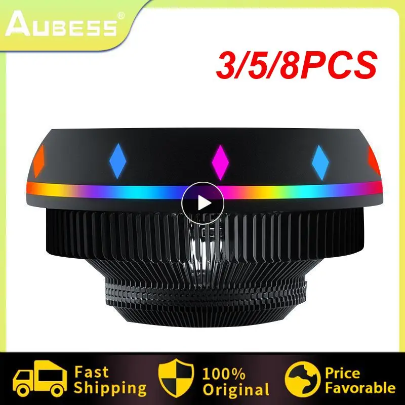 

3/5/8PCS 50000h Cooling Fan 100mm Cpu Fan Mute Colorful Rgb Radiator Cooler Pc Fans Universal Led Changing Light 3 Pin Dc12v