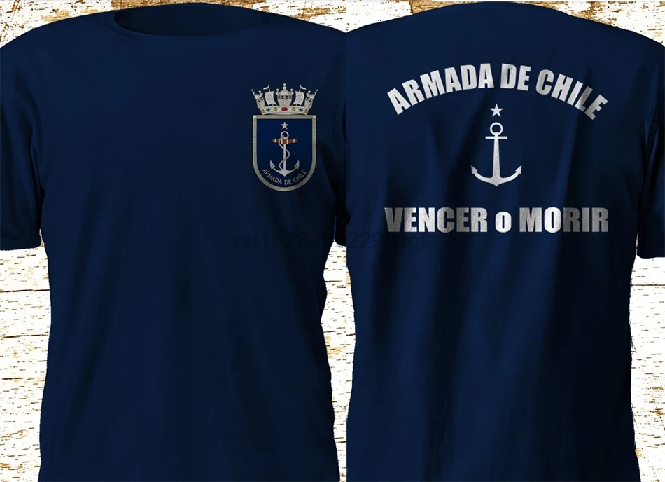 

2022 New Chile Chilean Navy Armada De Chile Marina Military Army T Shirt Double Side New Brand for Men Sale Cotton Funny Shirts