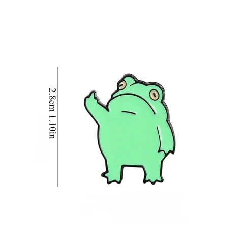 Металлическая брошь лягушка