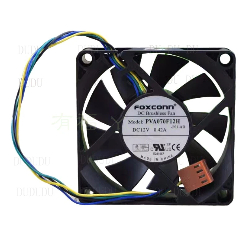 Фото Новый квадратный вентилятор охлаждения Z для PVA070F12H 12V 0.42A 70X70X20MM с четырьмя проводами №1