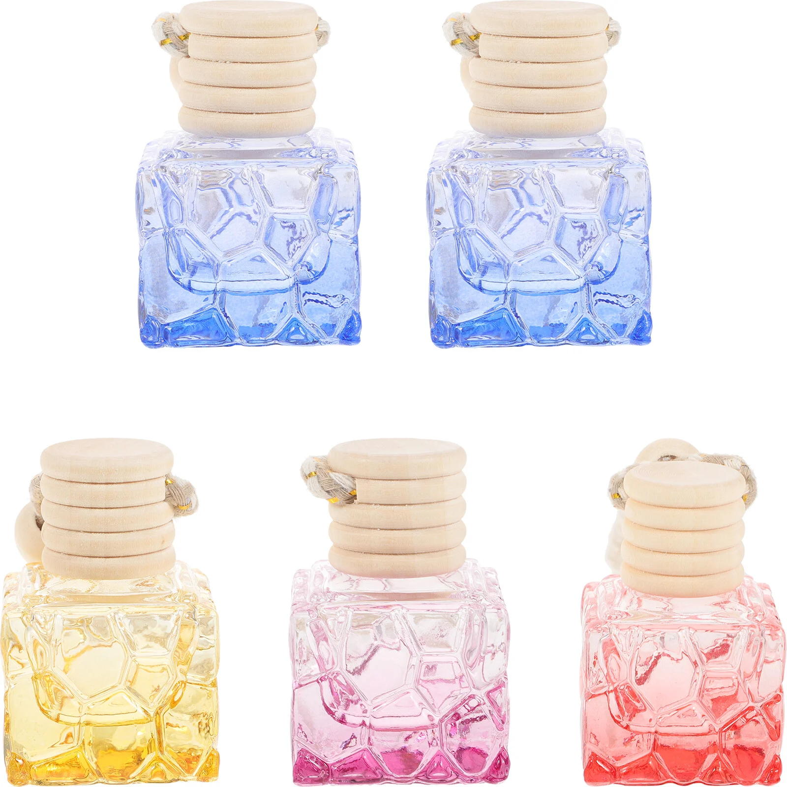 

5 Pcs Car Perfume Bottle Air Fresher Floral Accessories Hanging Freshener Pendant Glass Empty Aromatherapy Car air fresheners