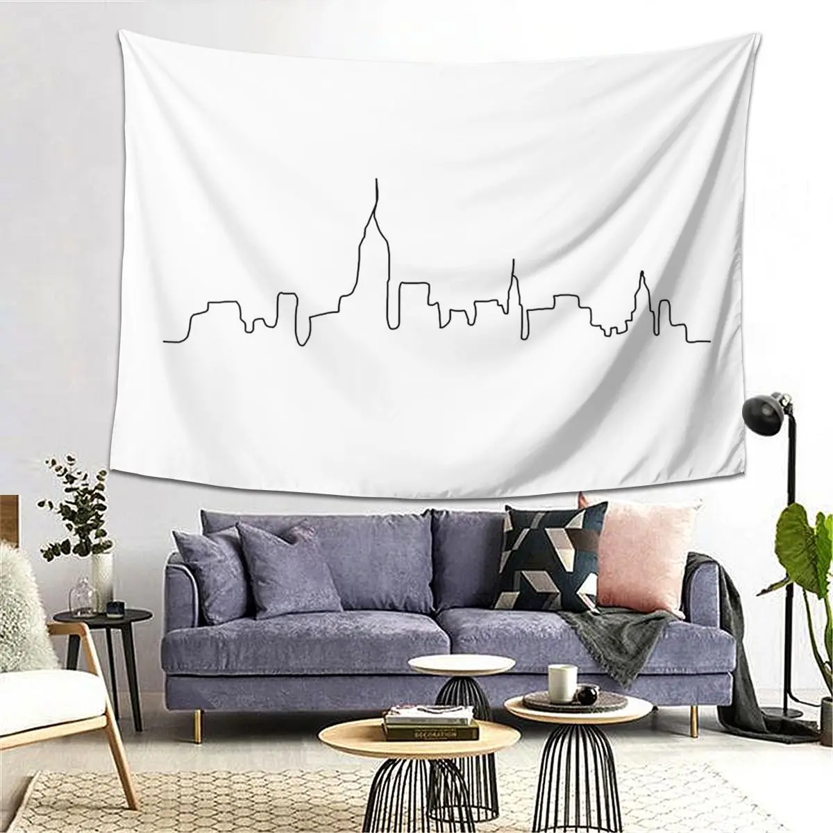 

Гобелен NYC Skyline, украшение, декоративные эстетические гобелены для гостиной, спальни, Декор для дома, забавная настенная ткань, Настенная подвеска