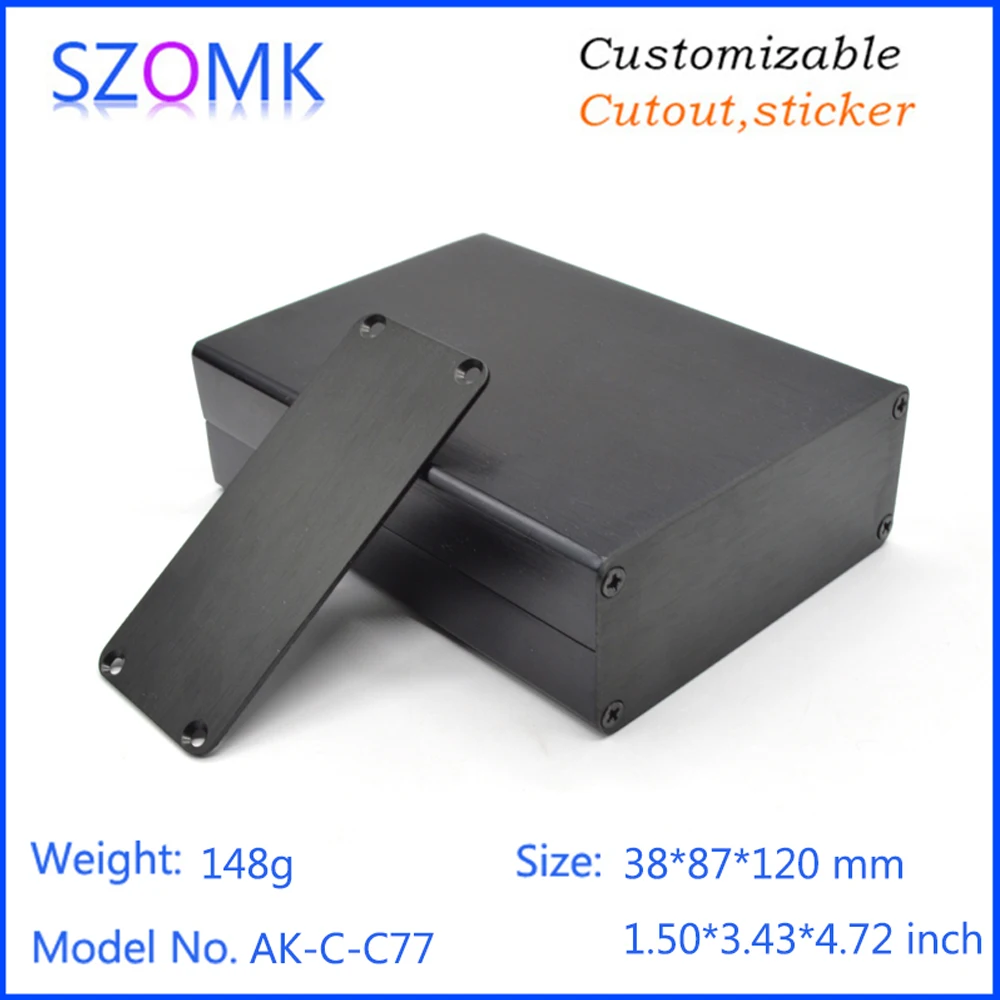 SZOMK 1 шт. Blcak алюминиевый корпус фотоэлектрический мини-бокс 38x87x120 мм DIY Alu. Корпус