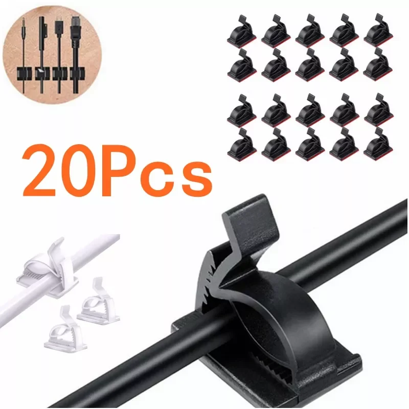 

Pcs Cable Clips Self Adhesive Cord Management Black Wire Holder Organizer Clamp Self-adhesive Car Wire Clip Accessories