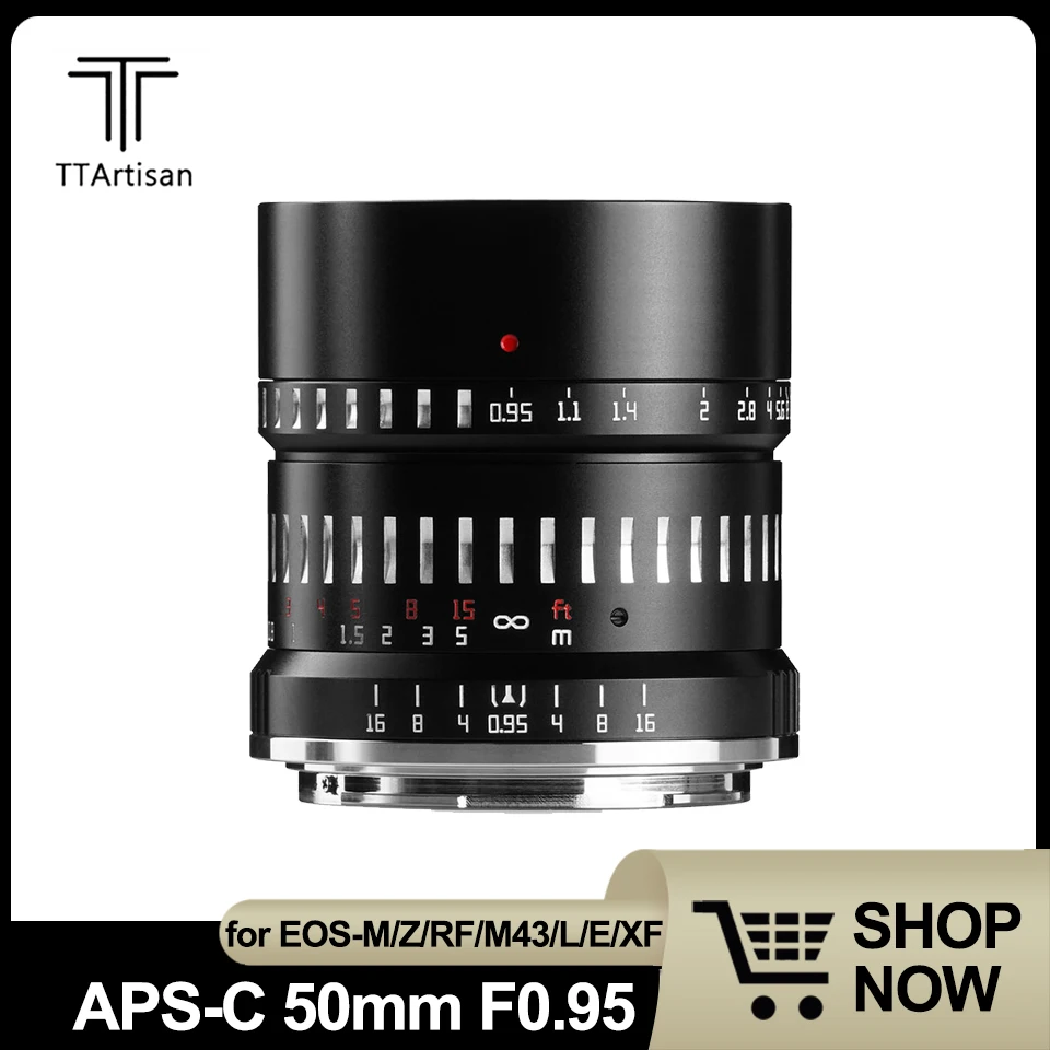 

TTArtisan APS-C 50mm F0.95 Large Aperture Portrait Prime Lens Retro Styling Camera Lens for Sony /Fuji/Canon/Nikon