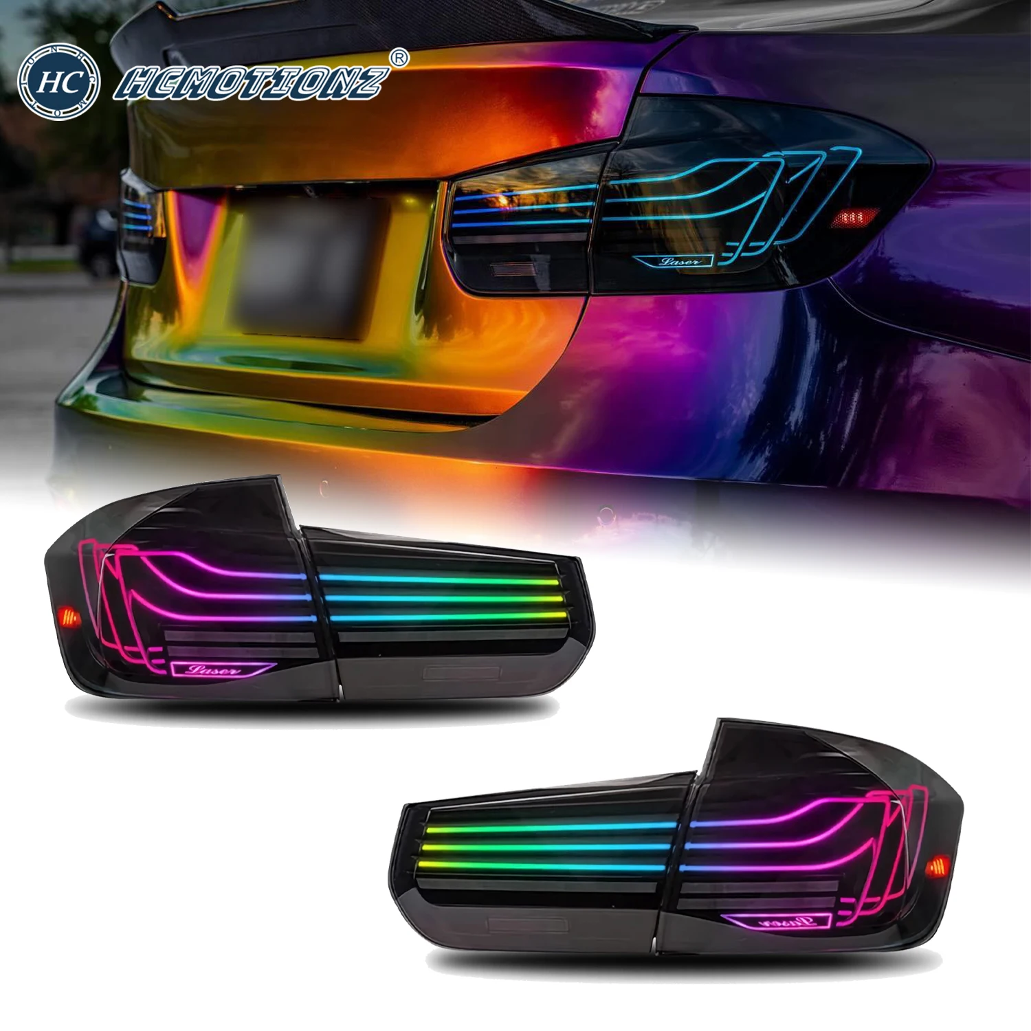 Задние фары HCMOTIONZ RGB для BMW 3 серии 2013-2018 DRL анимация автомобильные задние в сборе M3