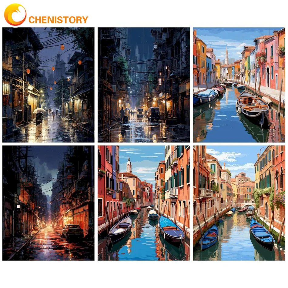 Набор для рисования по номерам на холсте пейзаж акриловые краски