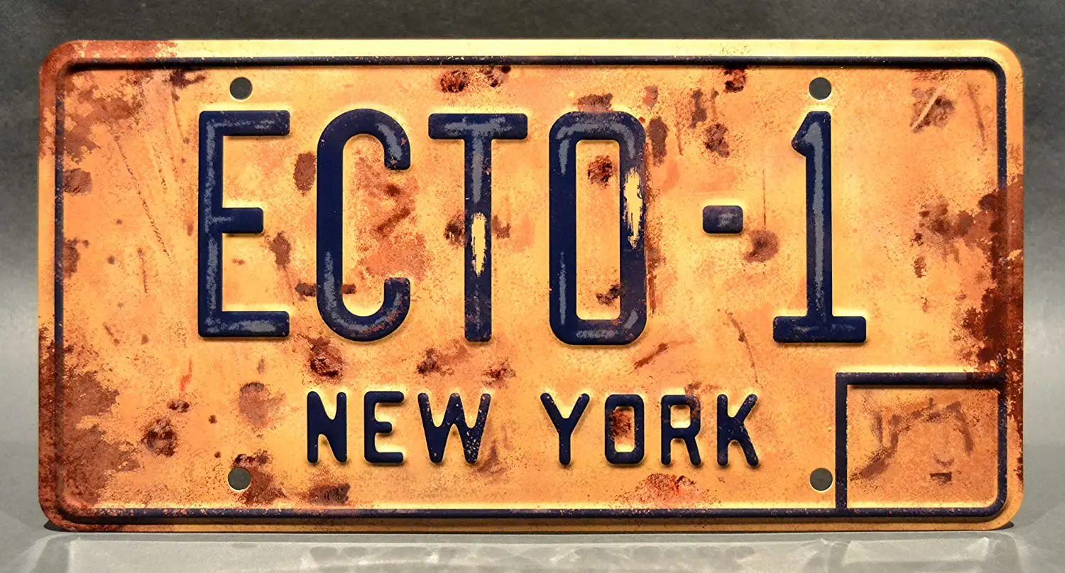 

Celebrity Machines Ghostbusters Afterlife | ECTO-1 | Metal Stamped License Plates